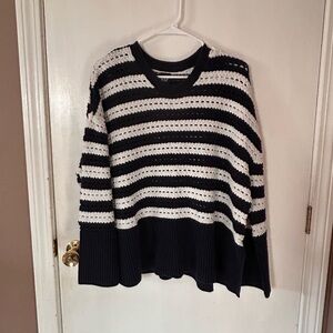 GAP Navy and White Striped Sweater